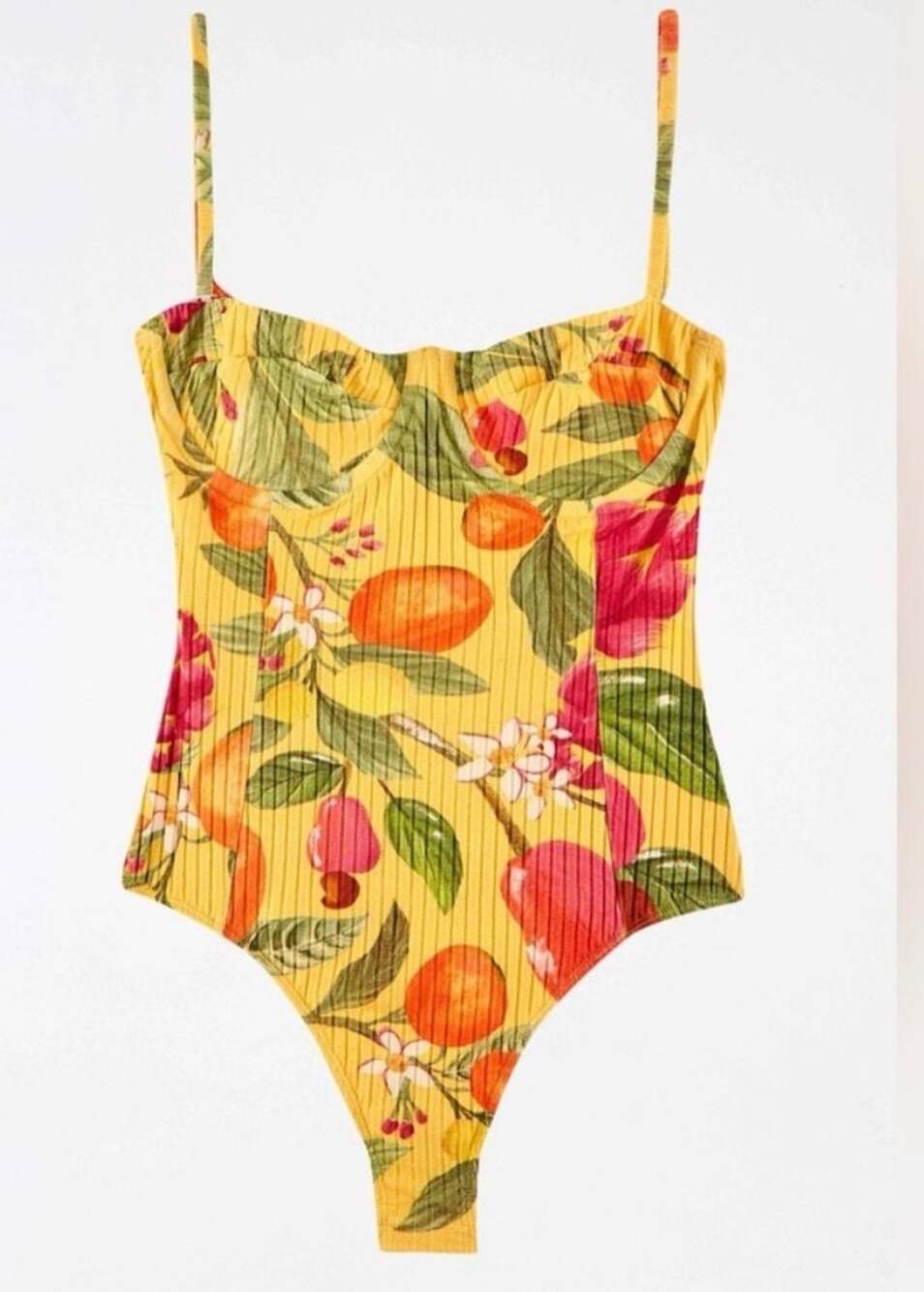 NWT FARM Rio Fruity Underwire Ribbed Bodysuit
